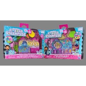 Gabby’s Dollhouse Mercat’s Seaside Spa Room & Kitty Narwhal’s Carnival Set of 2